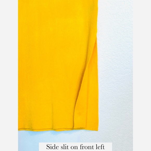 HOUSE OF HARLOW 1960 Sleeveless Rib Knit Deep V-Neck Dress, M in Sunflower NWT - Picture 4 of 11